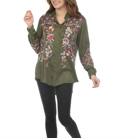 Johnny Was Workshop Purple Curacao Oversized Blouse Size Medium NWT - Picture 9 of 15